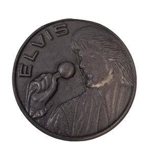 Elvis Presley Commemorative Coin 1977 Vintage Silver 1.5in Memorial King of Rock